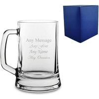 Uniqueful Personalised Engraved 16oz Tankard Beer Glass Birthday Gift for Friend in Clear