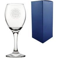 Uniqueful Personalised Commemorative Coronation of the King White Wine Glass in Clear