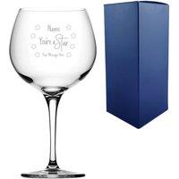 Uniqueful Personalised You're A Star Design Gin Balloon Glass Thank You Friend in Clear