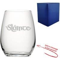 Uniqueful Personalised Slainte Celtic Design Stemless Wine Glass Birthday Friend in Clear