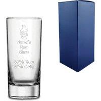 Uniqueful Personalised Rum Hiball Glass with Bottle & Measurements Design in Clear