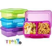 Greentainer Colourful Snack Containers 4 Pack With 2 Compartments