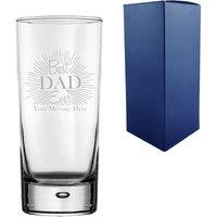 Uniqueful Men's Personalised Best Dad Ever Engraved Bubble Hiball Glass Father's Day in Clear