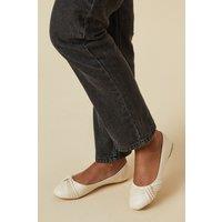Dorothy Perkins Women's Eliza Ruched Detail Flat Ballet Pumps in Beige | Size: 6