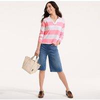 Lands' End Women's Starfish Knit Denim Bermuda Shorts - 12-inch in Mid Blue | Size: 20