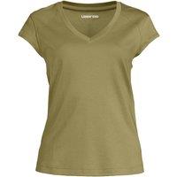 Lands' End Women's Cap Sleeve V-Neck Supima T-Shirt in Olive | Size: 10-12