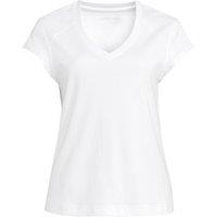Lands' End Women's Cap Sleeve V-Neck Supima T-Shirt in White | Size: 10-12
