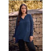 Evans Women's Double Layer Blouse in Mid Navy | Size: 16
