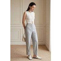 MyFashion Women's High Waist Straight Leg Pants with Pockets in Grey | Size: Small