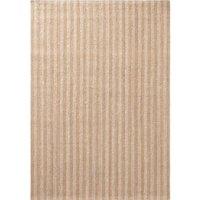 THE RUGS Amber Jute Rug & Runner Hand Woven Natural Fibre Striped 10mm Pile in Cream | Size: 200 cm x 300 cm