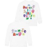 Disney Girl's Inside Out 2 Sweatshirt in White | Size: 3-4 Years