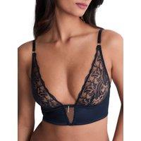Aubade Women's Satin Memories Triangle Bralette in Blue | Size: 14