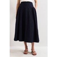 Phase Eight Women's Carey Textured Midi Skirt in Dark Navy | Size: 14
