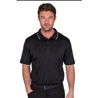 Island Green Men's Performance Golf Polo Shirt in True Black | Size: XL