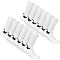 TALYX Men's 12 Pack Bamboo Sports Socks | Reinforced Heel & Toe Breathable Socks in White | Size: 6-11