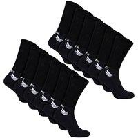 TALYX Men's 12 Pack Bamboo Sports Socks | Reinforced Heel & Toe Breathable Socks in Black | Size: 6-11