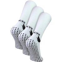 TALYX Men's 3 Pack Bamboo Crew Reinforced Heel Grip Socks in White | Size: 6-11