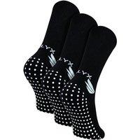 TALYX Men's 3 Pack Bamboo Crew Reinforced Heel Grip Socks in Black | Size: 6-11