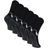TALYX Men's 6 Pack Bamboo Crew Reinforced Heel Grip Socks in Black | Size: 6-11