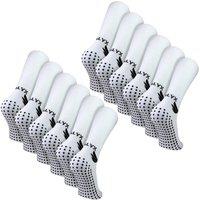 TALYX Men's 12 Pack Bamboo Crew Reinforced Grip Socks in White | Size: 6-11