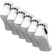 TALYX Men's 6 Pack Bamboo Ankle Non Slip Grip Socks in White | Size: 6-11