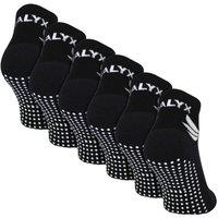 TALYX Men's 6 Pack Bamboo Ankle Non Slip Grip Socks in Black | Size: 6-11