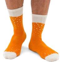 Suck UK Men's Ale Beer Socks in Realistic Beer Can Gift Pack in Orange