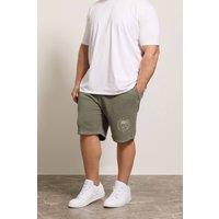 BadRhino Men's Skull Printed Jogger Shorts in Olive | Size: 2XL
