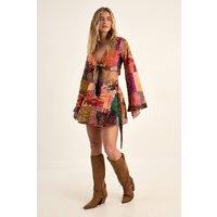 NastyGal Women's Cotton Patchwork Wrap Mini Skirt | Size: 12