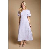 Dorothy Perkins Women's Angel Sleeve Seam Detail Midi Dress in Purple | Size: 14