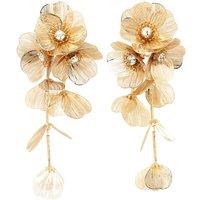 AVANT-GARDE PARIS Women's Crystal Bloom Tassel Gold Plated Earrings