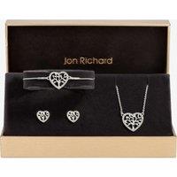 Jon Richard Women's Silver Plated & Crystal Heart Tree Of Love Set - Gift Box