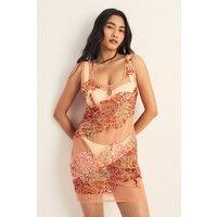 NastyGal Women's Starfish Wave Beaded Sheer Mini Beach Dress in Orange | Size: 6