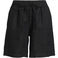 Lands' End Women's Pull On Linen Shorts in Black | Size: 14-16