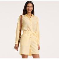 Lands' End Women's Pull On Linen Shorts in Bright Yellow | Size: 8
