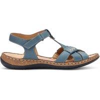 Hotter Women's Wide Fit 'Reya' Sandals in Mid Blue | Size: 7