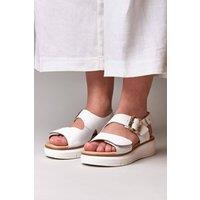 Moshulu Women's 'Perran' Platform 3 strap sandals in White | Size: 6
