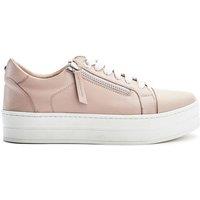Moda In Pelle Women's 'Abbee' Leather Chunky Trainers in Nude | Size: 6