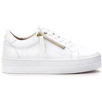 Moda In Pelle Women's 'Abbee' Leather Chunky Trainers in White | Size: 5