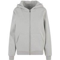 Build Your Brand Women's Fluffy Full Zip Hoodie in Grey | Size: 10