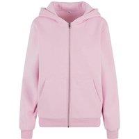 Build Your Brand Women's Fluffy Full Zip Hoodie in Pink | Size: 16
