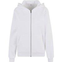 Build Your Brand Women's Fluffy Full Zip Hoodie in White | Size: 14