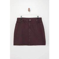 WOVCOR Women's High Waist A-Line Mini Skirt with Pocket Detail in Burgundy | Size: 4XL
