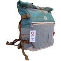 KDMD Women's Hemp Trekking Rolling Backpack - Sage Travel Bag in Green