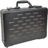 House of Leather Men's Carbon Black Aluminium Attache Briefcase HOL3496