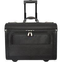 House of Leather Men's Wheeled Pilot Case Cabin Size Large Briefcase Copilot in Black