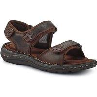 Pavers Men's Leather Adjustable Sandals in Brown | Size: 6