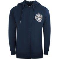Cavalli Class Men's Large Circle Design Navy Blue Zip-Up Hoodie | Size: 2XL
