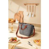 Living and Home 6.5L Multi-Grid Portable Insulated Lunch Tote Bag with Adjustable Shoulder Strap in Grey