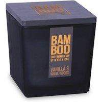 Bamboo Large Soy Wax Candle - Vanilla & White Woods in Dark Grey